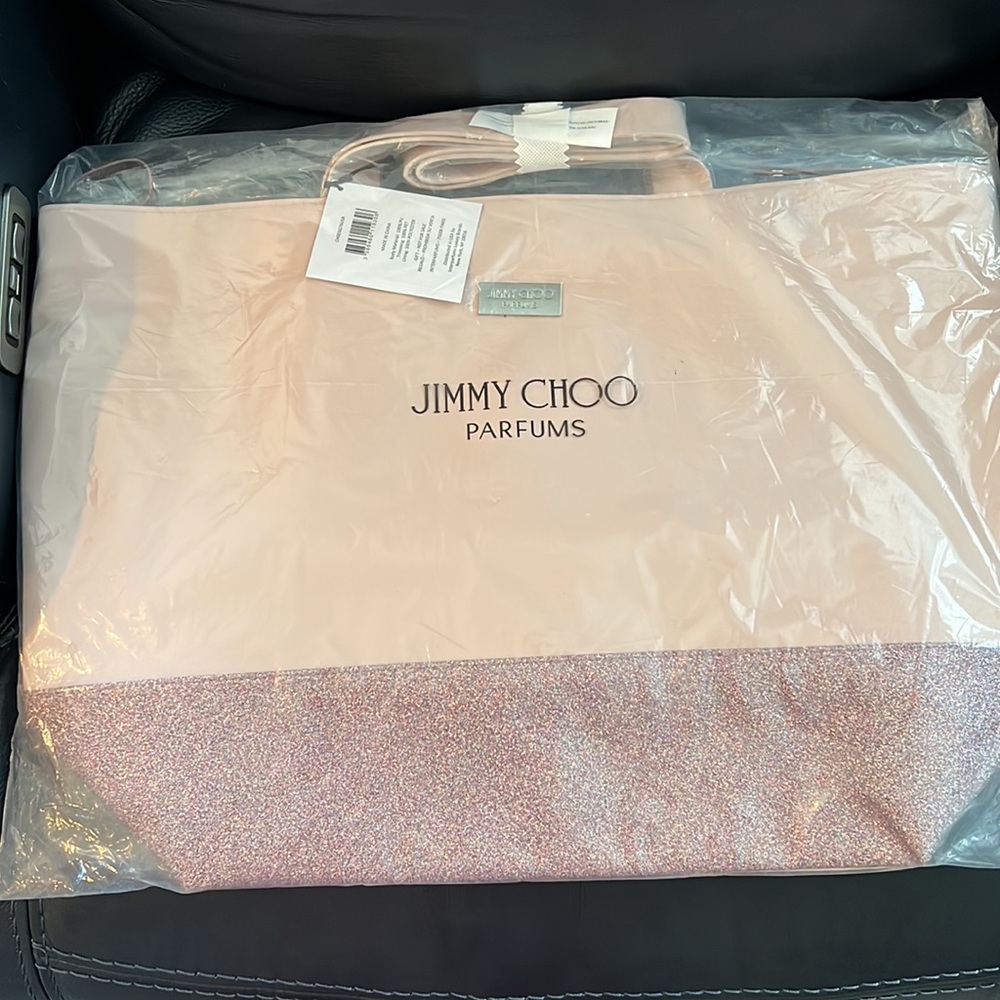 Jimmy Choo XL tote bag! Pink with Bling! Absolutely beautiful! New! Sealed